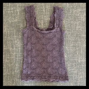 Free People Love Letter Cami, size M/L, charcoal/black